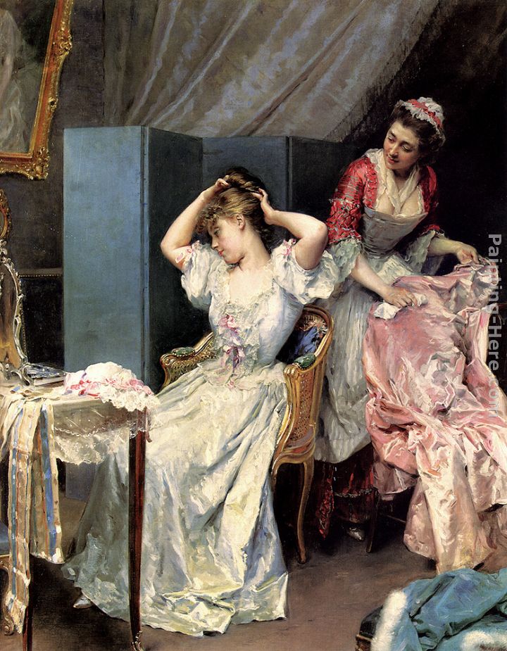 La Toilette painting - Raimundo de Madrazo y Garreta La Toilette art painting